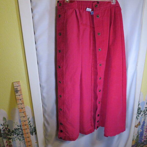 Vintage Kathy White SPORT Corduroy Skirt Hot Pink Wheelchair Friendly 100 Cotton - Picture 2 of 9